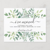 Papier Budget Eucalyptus verdure J'ai déménagé Faire-part (Devant)