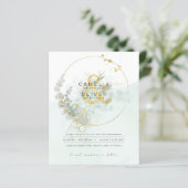 Papier BUDGET Eucalyptus Verdure Or Mariage QR CODE IN (Debout devant)