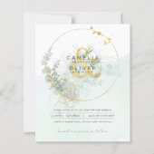 Papier BUDGET Eucalyptus Verdure Or Mariage QR CODE IN (Devant)