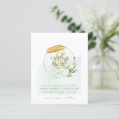 Papier BUDGET Eucalyptus Verdure Or Mariage QR CODE IN (Debout devant)