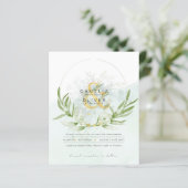Papier BUDGET Eucalyptus Verdure Or Mariage QR CODE IN (Debout devant)