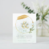 Papier BUDGET Eucalyptus Verdure Or Mariage QR CODE IN (Debout devant)