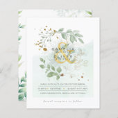 Papier BUDGET Eucalyptus Verdure Or Mariage QR CODE IN (Devant / Derrière)