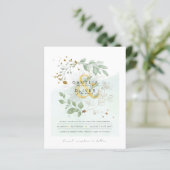 Papier BUDGET Eucalyptus Verdure Or Mariage QR CODE IN (Debout devant)