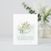 Papier BUDGET Eucalyptus Verdure Or Mariage QR CODE IN (Debout devant)