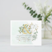 Papier BUDGET Eucalyptus Verdure Or Mariage QR CODE IN (Debout devant)