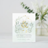 Papier BUDGET Eucalyptus Verdure Or Mariage QR CODE IN (Debout devant)