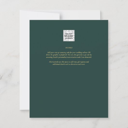 Papier BUDGET Eucalyptus Verdure Or Mariage QR CODE IN (Dos)