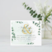 Papier BUDGET Eucalyptus Verdure Or Mariage QR CODE IN (Debout devant)