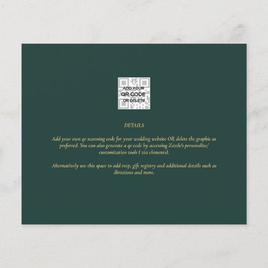 Papier BUDGET Eucalyptus Verdure Or Mariage QR CODE IN (Dos)