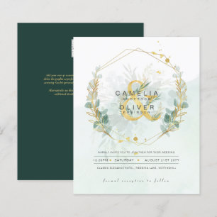 Papier BUDGET Eucalyptus Verdure Or Mariage QR CODE IN