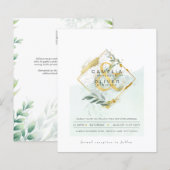 Papier BUDGET Eucalyptus Verdure Or Mariage QR CODE IN (Devant / Derrière)
