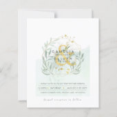 Papier BUDGET Eucalyptus Verdure Or Mariage QR CODE IN (Devant)
