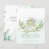 Papier BUDGET Eucalyptus Verdure Or Mariage QR CODE IN (Devant / Derrière)
