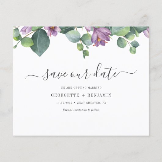 Papier Budget Eucalyptus Verdure Script Enregistrer La Da (Devant)