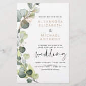 Papier Budget Eucalyptus Vert Mariage Invitations (Devant)