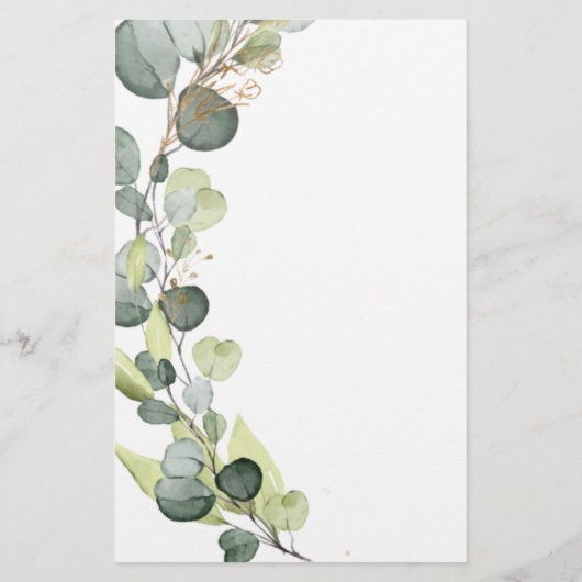 Papier Budget Eucalyptus Vert Mariage Invitations (Dos)