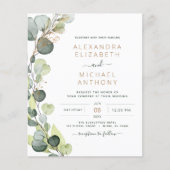 Papier Budget Eucalyptus Vert Mariage Invitations (Devant)