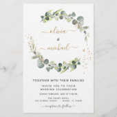 Papier Budget Eucalyptus Vert Mariage Invitations (Devant)