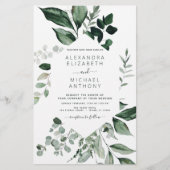 Papier Budget Eucalyptus Vert Mariage Invitations (Devant)