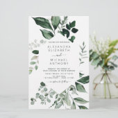 Papier Budget Eucalyptus Vert Mariage Invitations (Debout devant)
