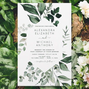 Papier Budget Eucalyptus Vert Mariage Invitations
