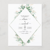 Papier Budget Eucalyptus Vert Mariage Invitations (Devant)