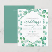 Papier Budget Eucalyptus Vert Mariage Invitations (Devant / Derrière)