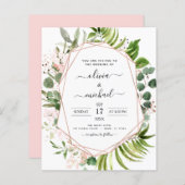 Papier Budget Eucalyptus Vert Mariage Invitations (Devant / Derrière)