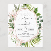Papier Budget Eucalyptus Vert Mariage Invitations (Devant)