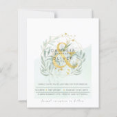 Papier Budget Eucalyptus Vert Mariage QR CODE Invitation (Devant)