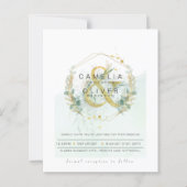 Papier Budget Eucalyptus Vert Mariage QR CODE Invitation (Devant)