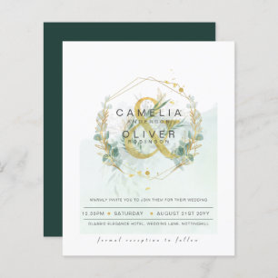 Papier Budget Eucalyptus Vert Mariage QR CODE Invitation