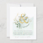 Papier Budget Eucalyptus Vert Mariage QR CODE Invitation (Devant)
