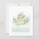 Papier Budget Eucalyptus Vert Mariage QR CODE Invitation (Devant)