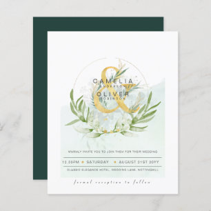 Papier Budget Eucalyptus Vert Mariage QR CODE Invitation