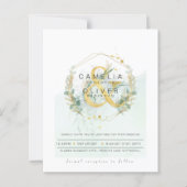 Papier Budget Eucalyptus Vert Mariage QR CODE Invitation (Devant)