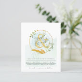 Papier Budget Eucalyptus Vert Mariage QR CODE Invitation (Debout devant)