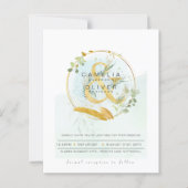 Papier Budget Eucalyptus Vert Mariage QR CODE Invitation (Devant)