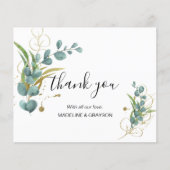 Papier BUDGET Eucalyptus Vert Merci Mariage or (Devant)