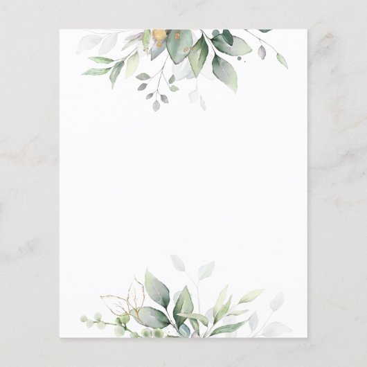 Papier Budget Eucalyptus Vert Or Enregistrer la date (Dos)