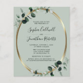 Papier Budget Eucalyptus Website RSVP Sage Wedding Invita (Devant)