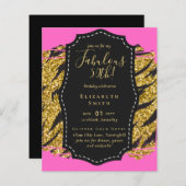 Papier BUDGET Fabuleux 50e anniversaire Glam Chick Invite (Devant / Derrière)