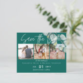 Papier Budget faible TEAL Blanc EUCALYPTUS Mariage (Debout devant)