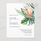 Papier BUDGET Faire-part de mariage à fleurs tropicales (Devant)