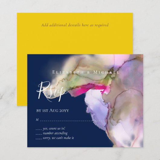 Papier BUDGET Faire-part de mariage aquarelle abstrait vi (Devant / Derrière)