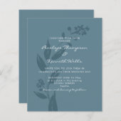 Papier Budget Faire-part de mariage Bleu Rustique Botaniq (Devant / Derrière)