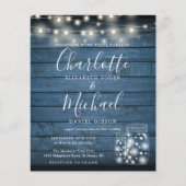 Papier Budget Faire-part de mariage de bocaux en bois ble (Devant)