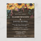 Papier Budget Faire-part de mariage de tournesols en bois (Devant)