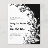 Papier BUDGET faire-part de mariage floral noir et blanc (Devant)